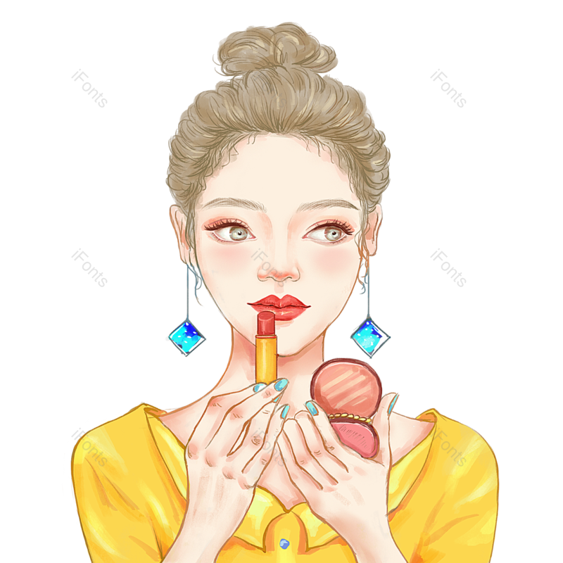 618图片,卡通元素,插画PNG,化妆品免抠素材